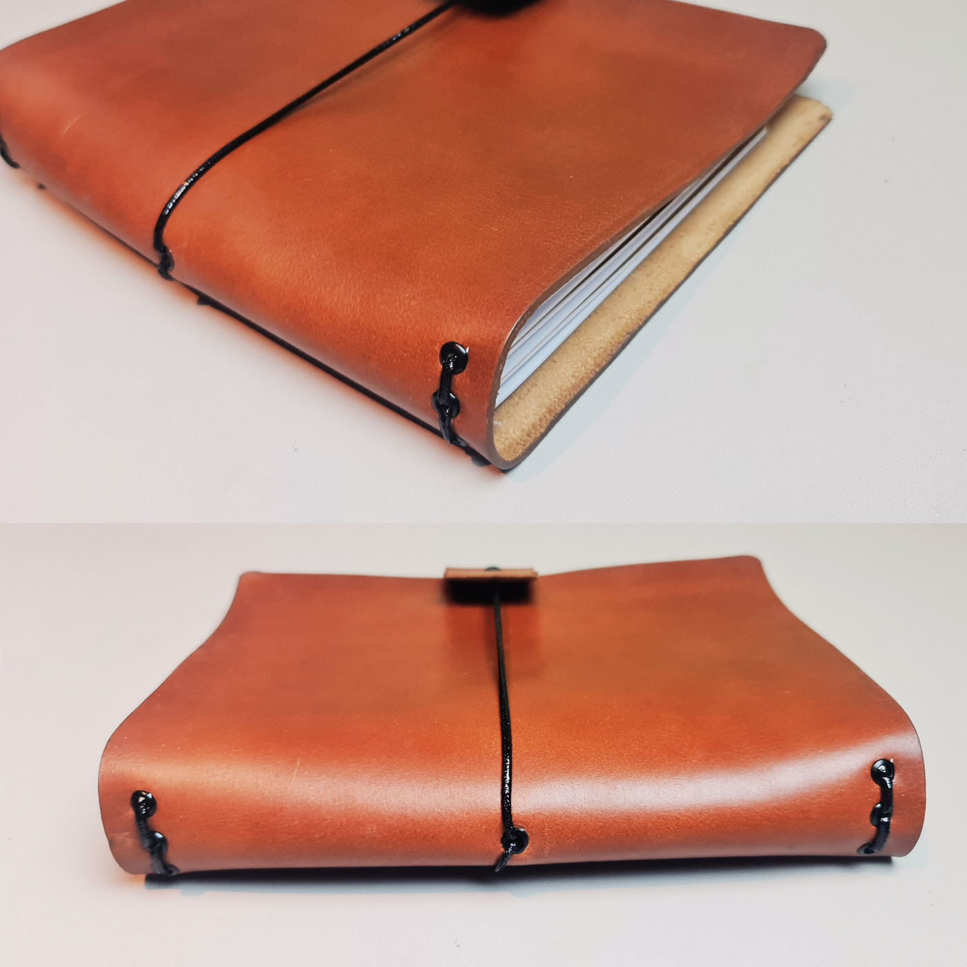 Handmade Light Brown Leather Travelers Journal