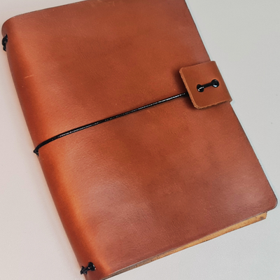 Handmade Light Brown Leather Travelers Journal