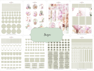 Crystal Sage Florals Sticker Kits - The Chronicles of LZ Sage Kit