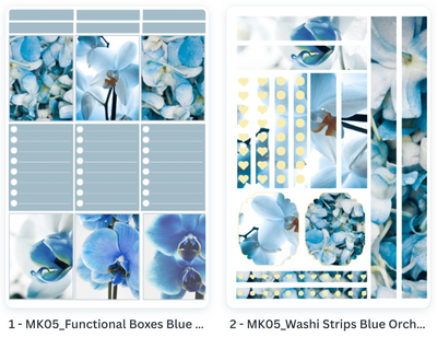 Blue Orchid Floral Bliss Mega Sticker Kit - The Chronicles of LZ